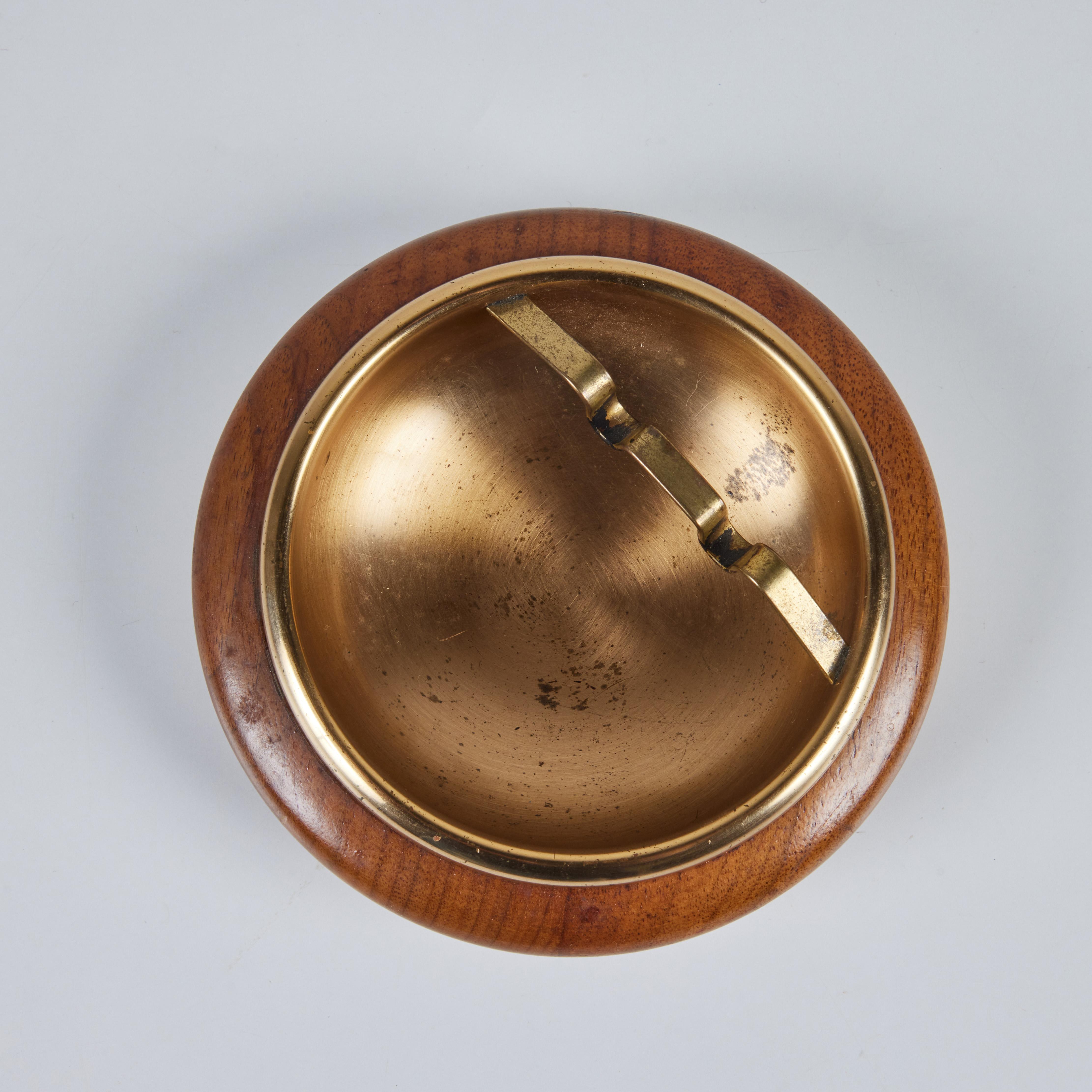 Round Walnut with Brass Insert For Sale 3