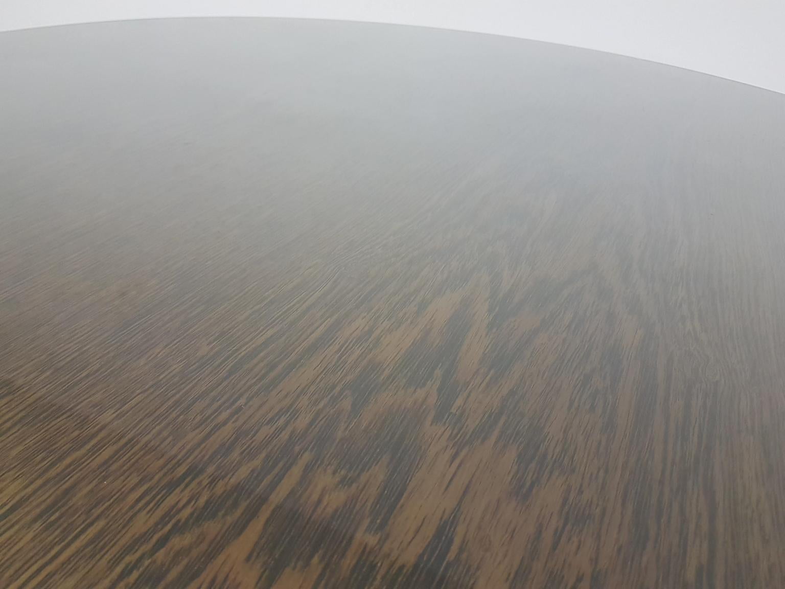 Dutch Round Wenge Coffee / Conference Table, the Netherlands, 1950s