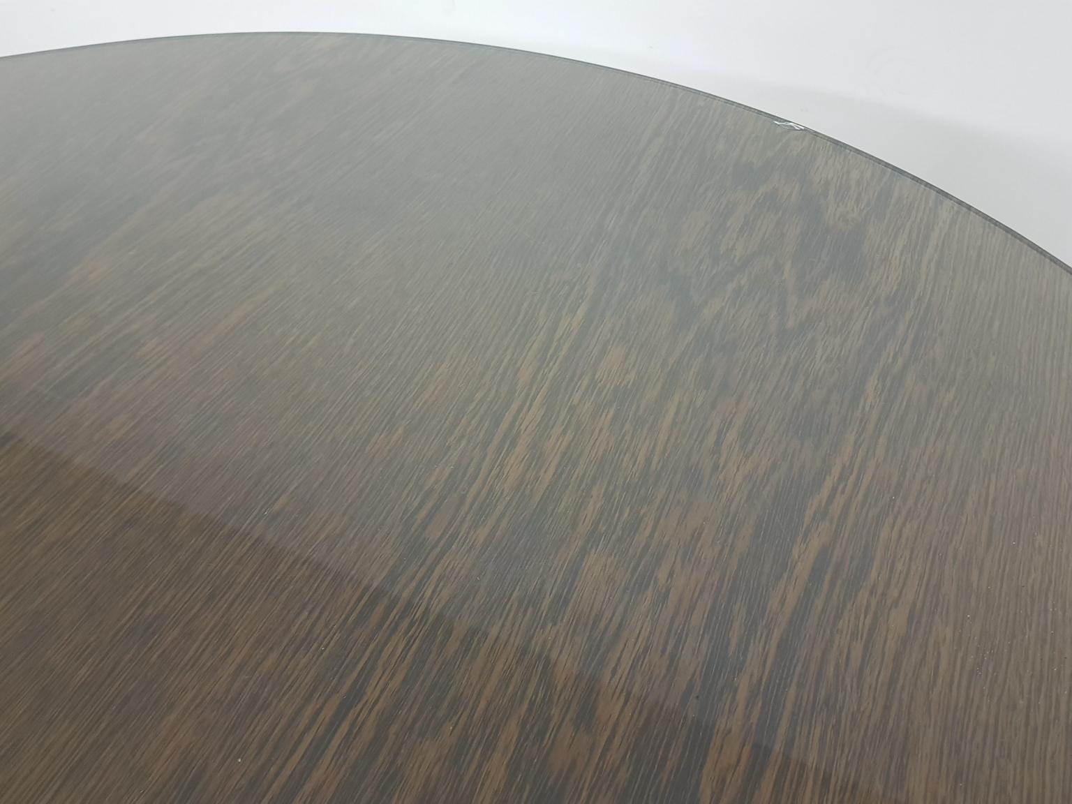 Round Wenge Coffee / Conference Table, the Netherlands, 1950s In Good Condition In Amsterdam, NL