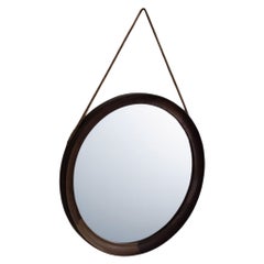 Runder Wenge-Spiegel von Uno & Östen Kristiansson für Luxus, Schweden, 1960er Jahre