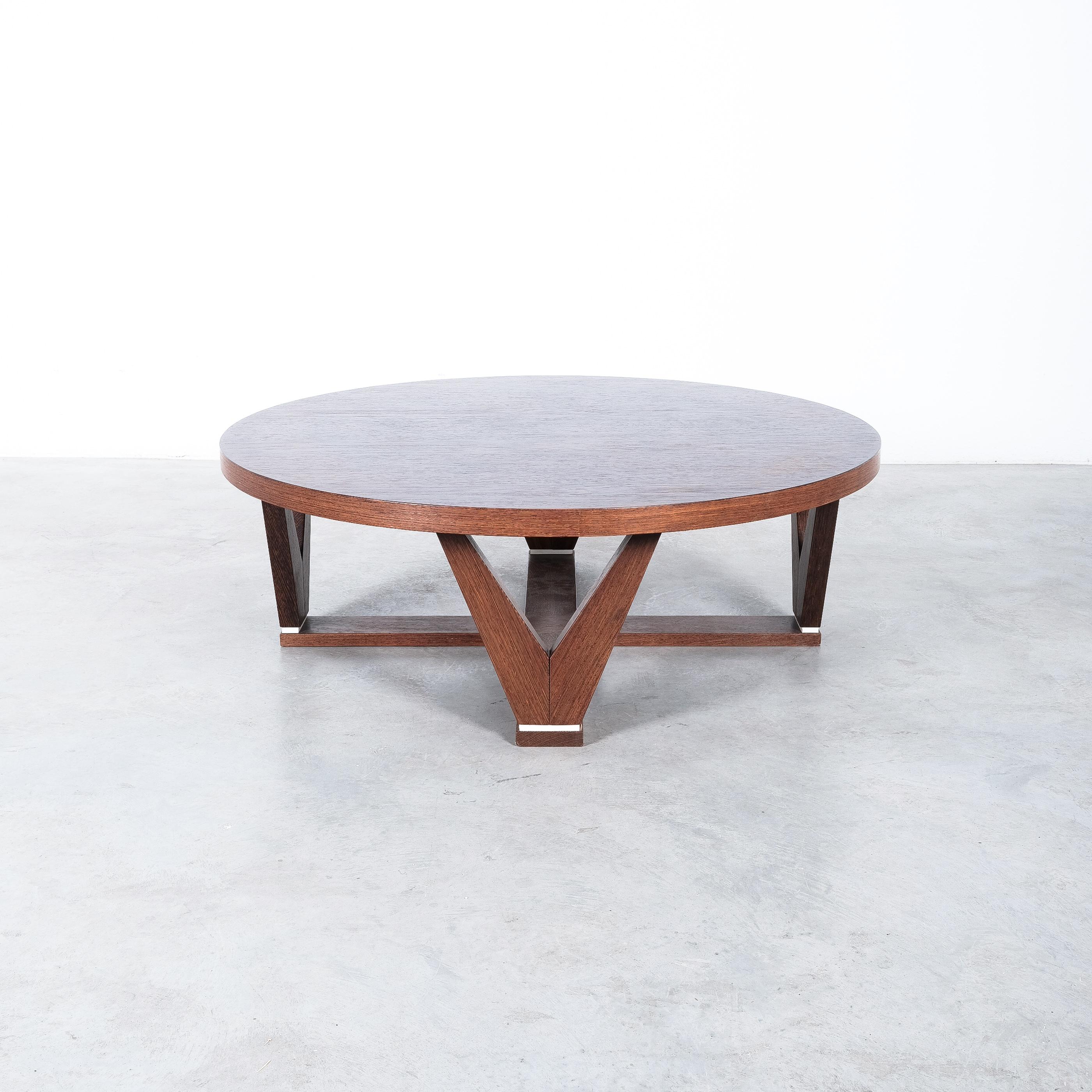 Round Wenge Wood Coffee Table, France, circa 1960 2