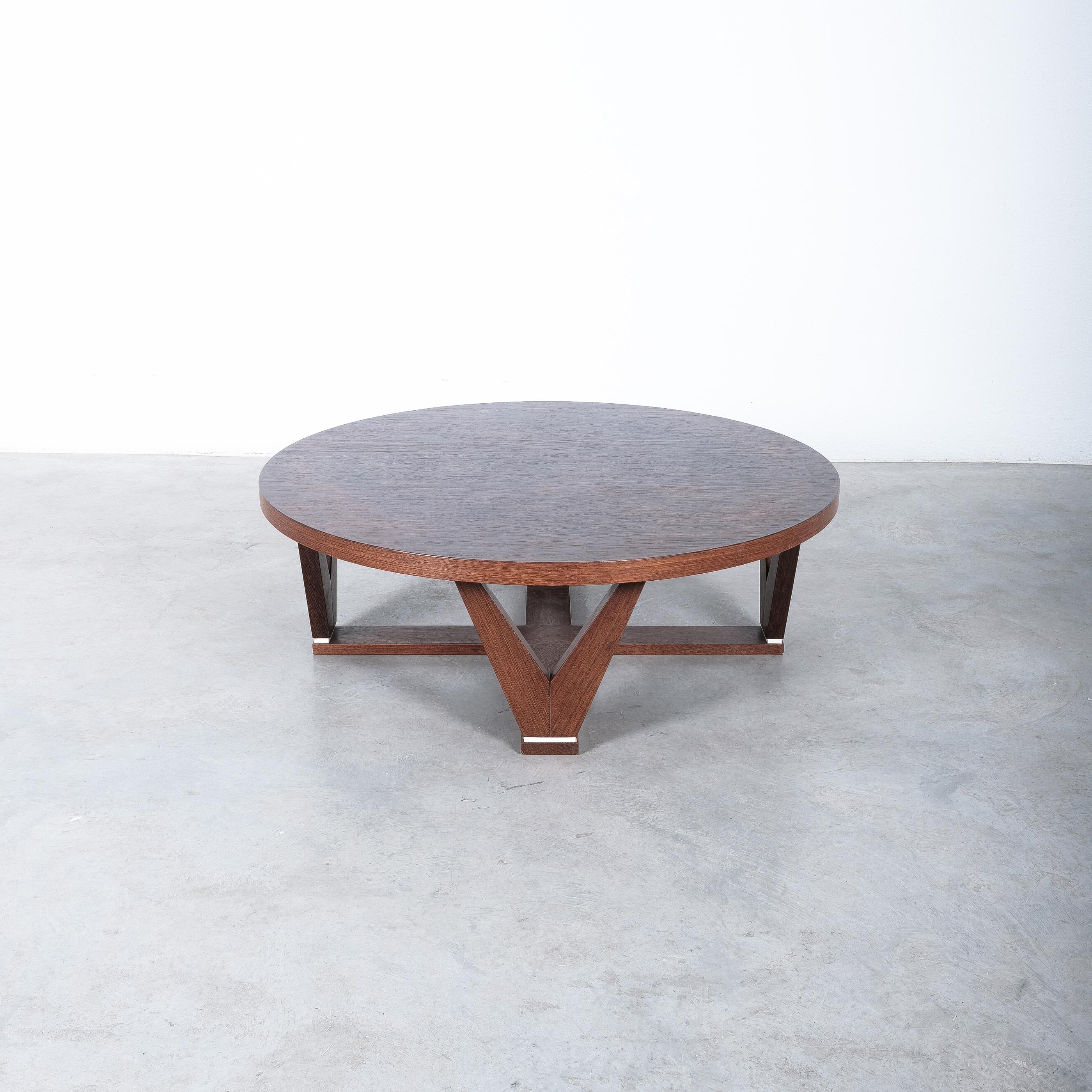 Round Wenge Wood Coffee Table, France, circa 1960 3