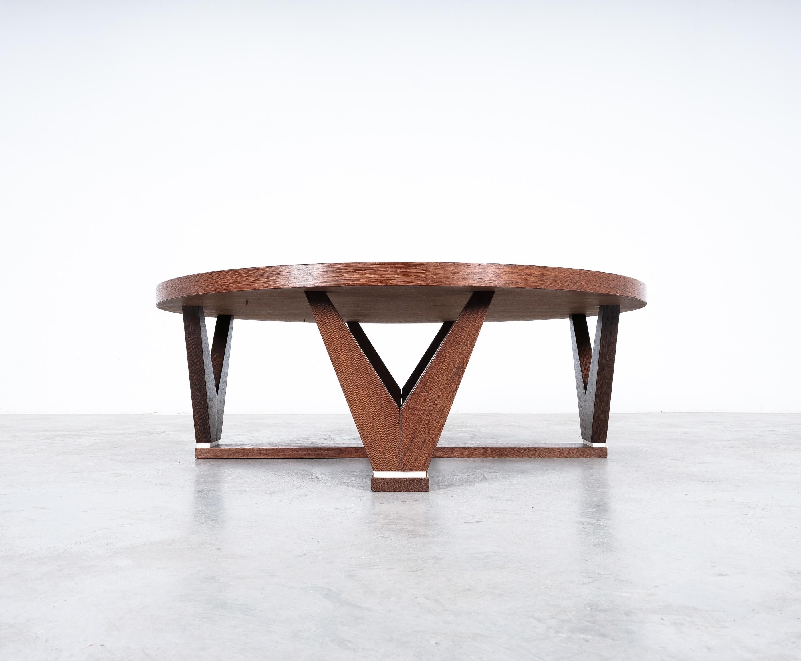 Round Wenge Wood Coffee Table, France, circa 1960 1