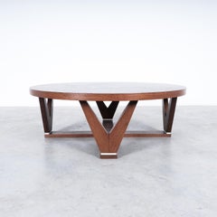Round Wenge Wood Coffee Table, France, circa 1960