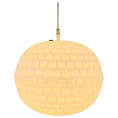Round White Bowl Shade Lamp by Aloys Gangkofner for Erco, 1970s, Germany