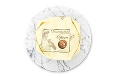 Handmade Rounded White Carrara Marble Cheese Plate