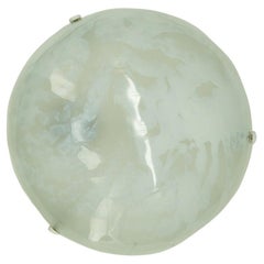 Round White Clear Marbled Glass Flush Mount by Hillebrand, Germany, 1960s