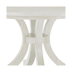 Round White Coastal Dining Table