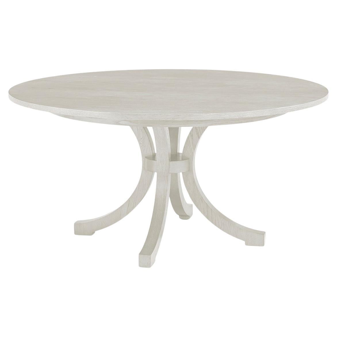 Round White Coastal Dining Table