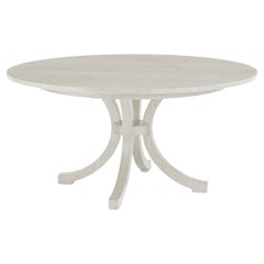 Round White Coastal Dining Table