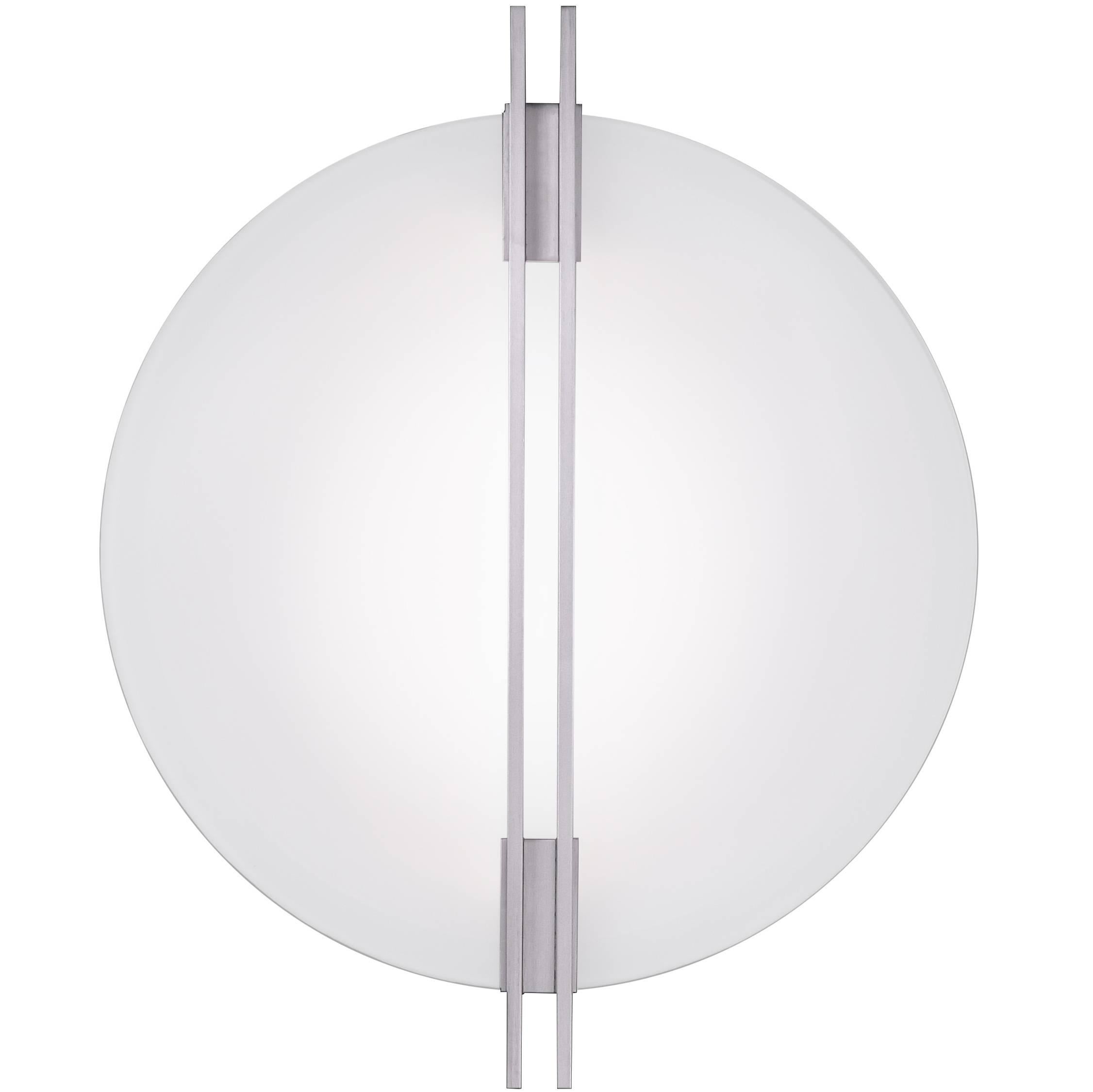 Round White Glass Wall Sconce in the Manner of Streamlined Moderne For Sale