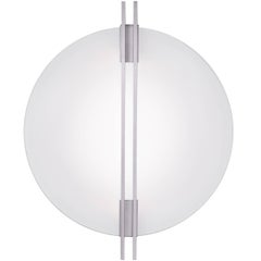 Round White Glass Wall Sconce in the Manner of Streamlined Moderne