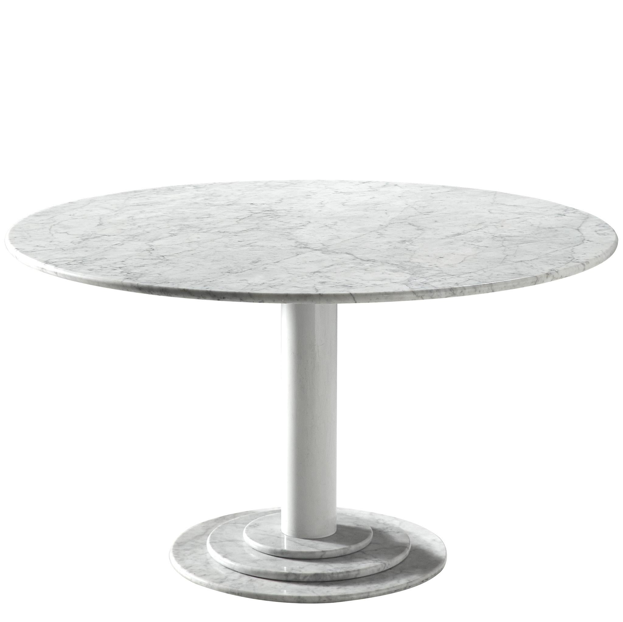 Round White Marble Centre Table, Italy