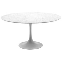 Round White Marble Dining Table by Eero Saarinen for Knoll