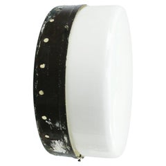 Round White Opaline Glass Vintage Iron Sconces Ceiling Lamps