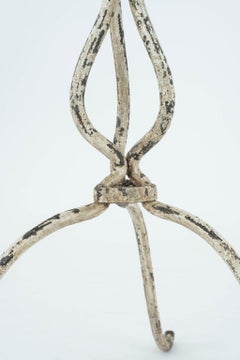 Round White Painted Pierced-Top Iron Table