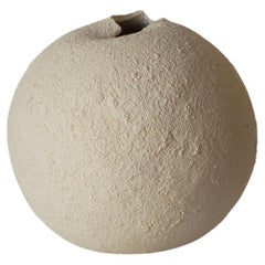 Round White Small Porcelain Vessel by Laura Pasquino