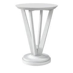 Round White Wood Side Table from Studio Privè Collection