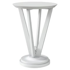 Round White Wood Side Table from Studio Privè Collection