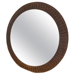 Round wicker mirror, Denmark 1960