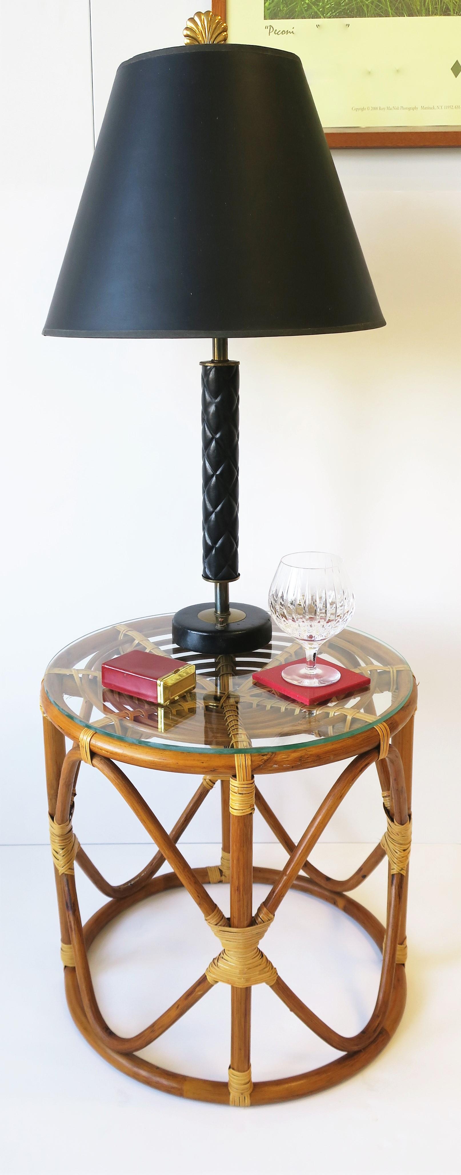 Wicker Rattan Bentwood Side Table with Glass Top 5