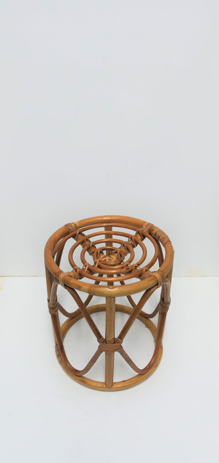 Wicker Rattan Bentwood Side Table with Glass Top at 1stDibs wicker