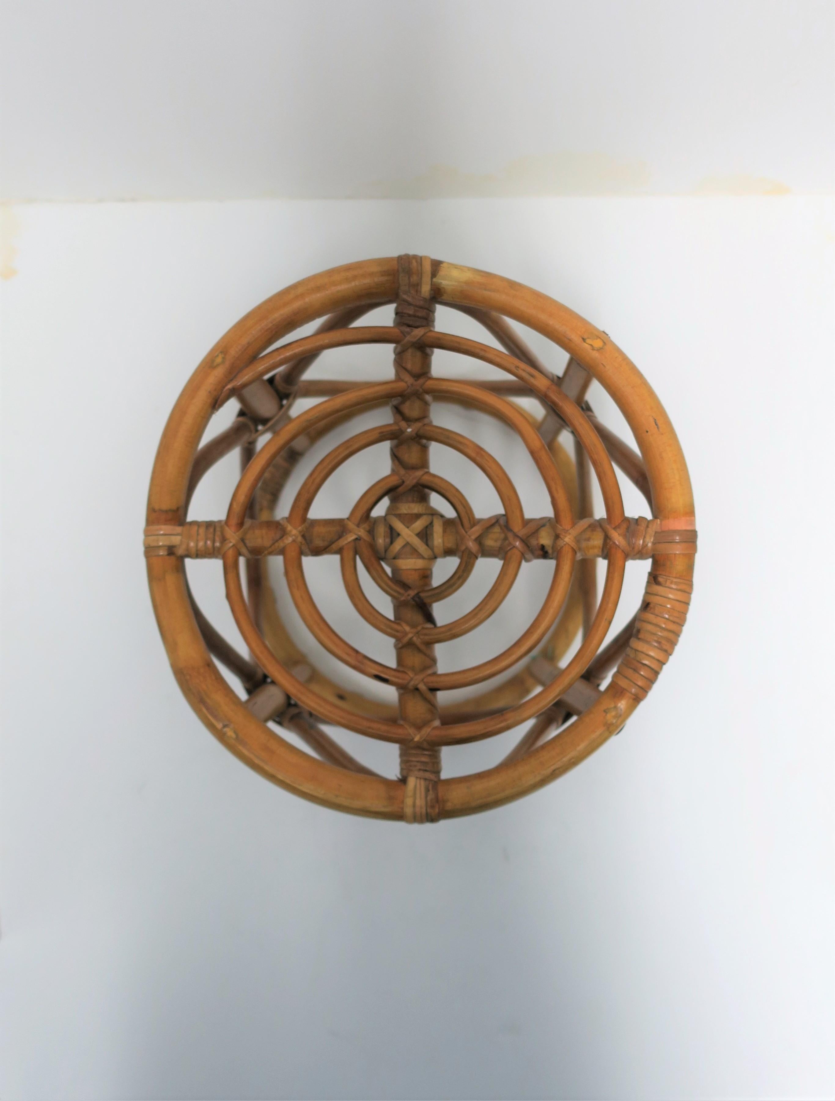 Wicker Rattan Bentwood Side Table with Glass Top 3