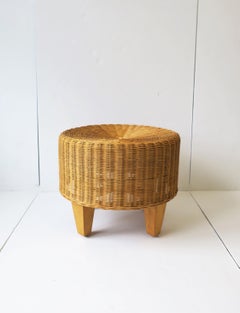 Round Wicker Stool or Ottoman