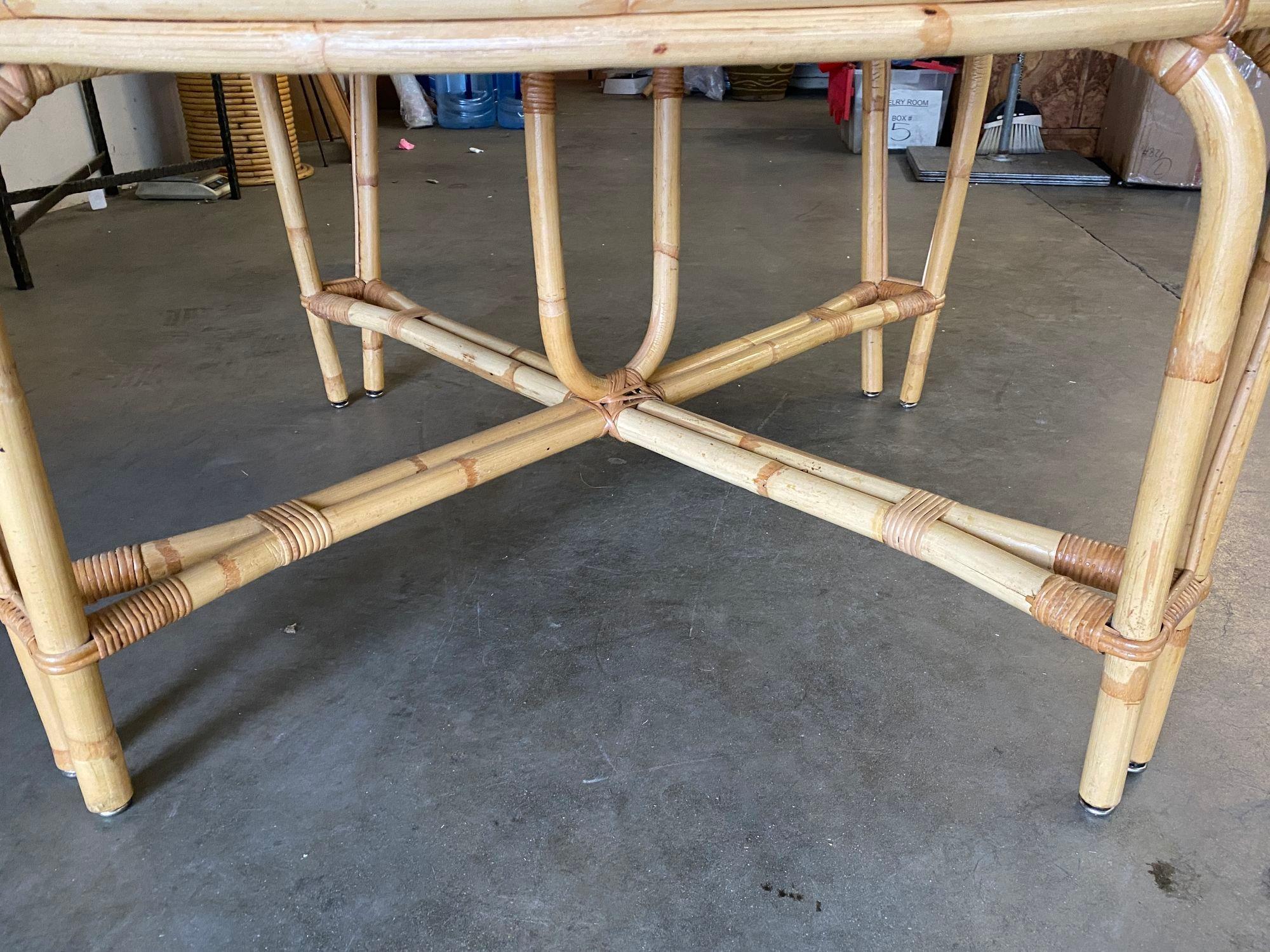 Round Wicker Top Rattan Table with Matching Stools Dining Set 7