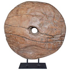 Round Wood Bi Disc Style Sculpture