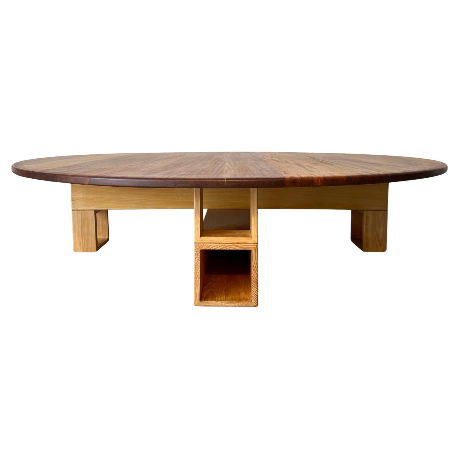 Round Wood Coffee Table, Designed and Handcrafted by Rafael Calvo