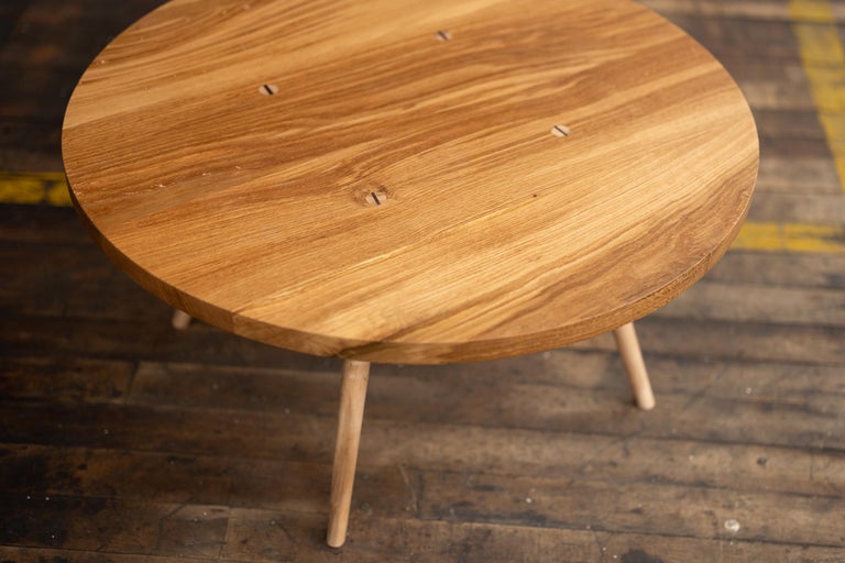 Round Wood Coffee Table with Turned Legs by Alabama Sawyer, Velma Table