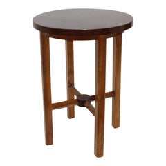 Round Wood Drinks Table Starburst Veneer