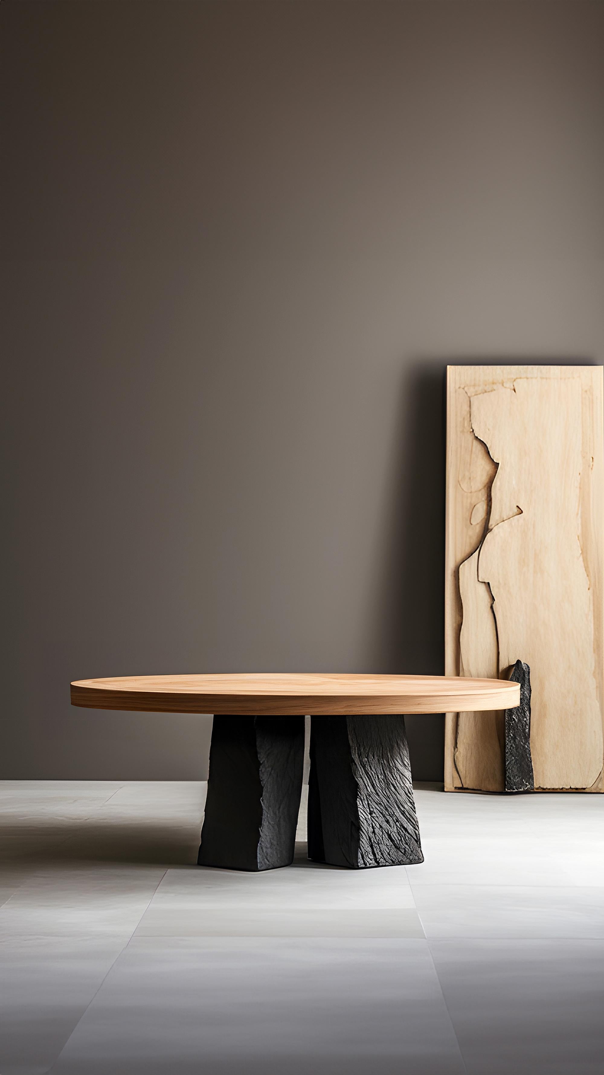 Contemporary Round Wood Fundamenta Coffee 54 Sleek Geometry, Walnut Craft by NONO For Sale