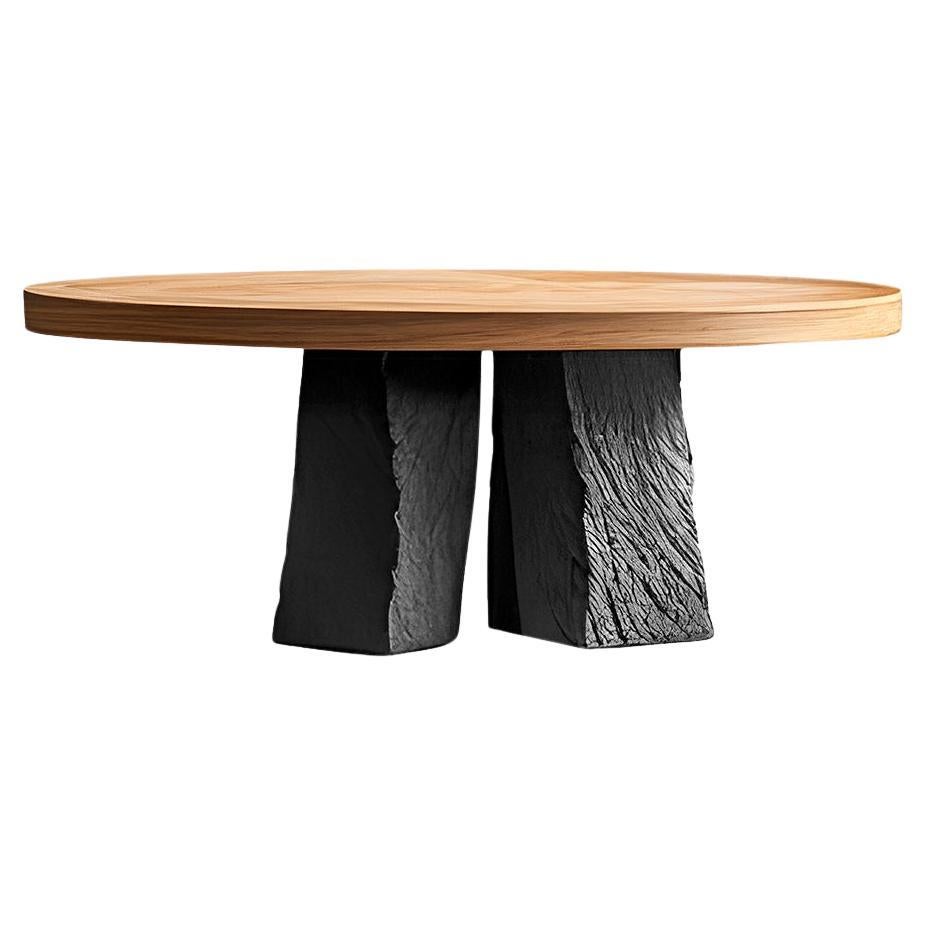 Round Wood Fundamenta Coffee 54 Sleek Geometry, Walnut Craft by NONO