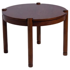 Vintage Round Wooden Coffee Table by Osvaldo Borsani