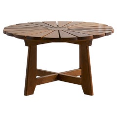 Round Wooden Coffee Table, France