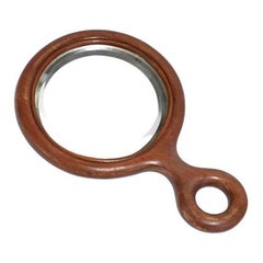 Round Wooden Hand Mirror