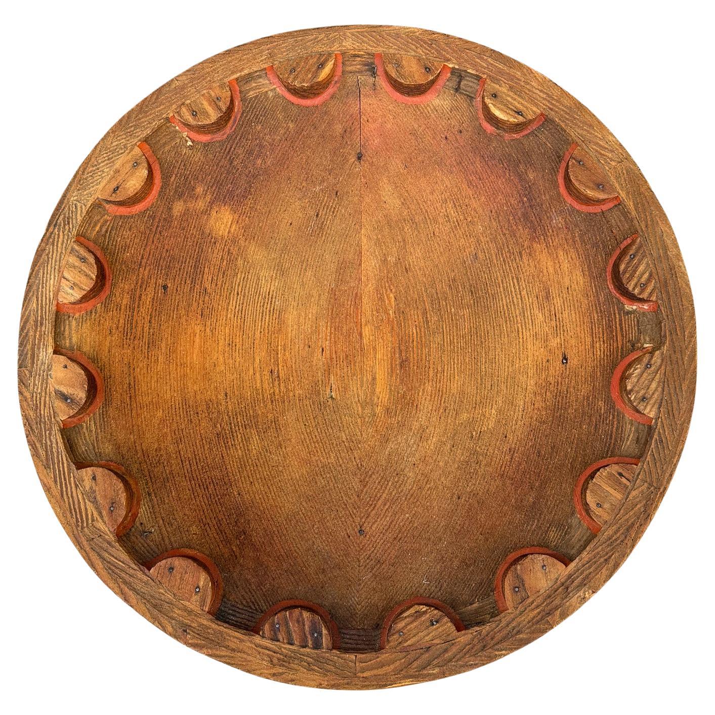 Round Wooden Industrial Foundry Mold, 20th Century