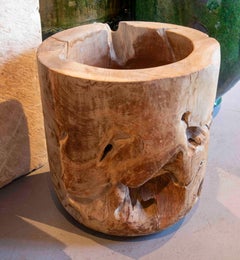 Round Wooden Planter for Plants