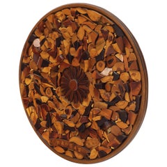 Scultura da parete rotonda in legno Sunburst