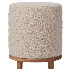 Tabouret rond en laine 