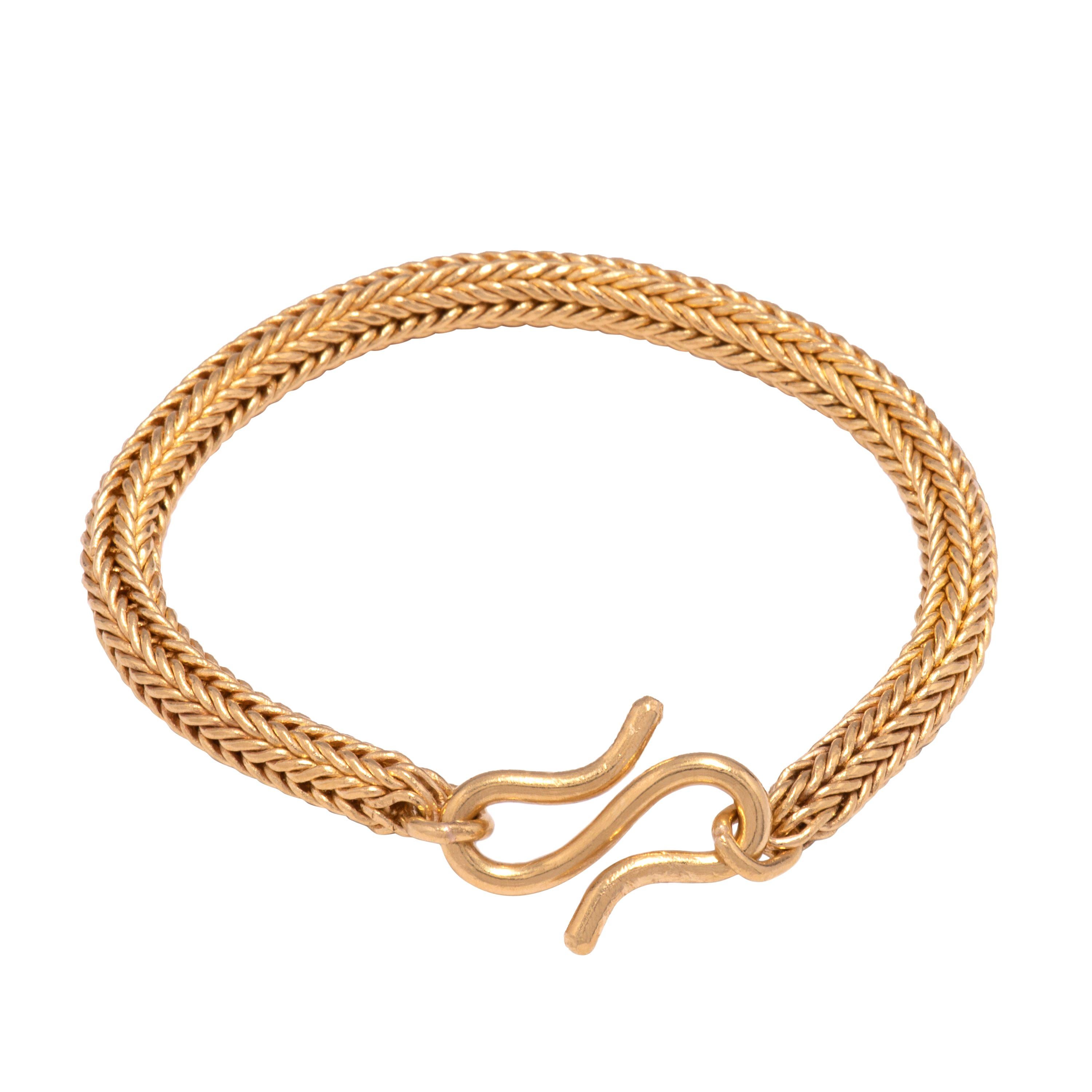 Round Woven 22 Karat Gold Bracelet For Sale