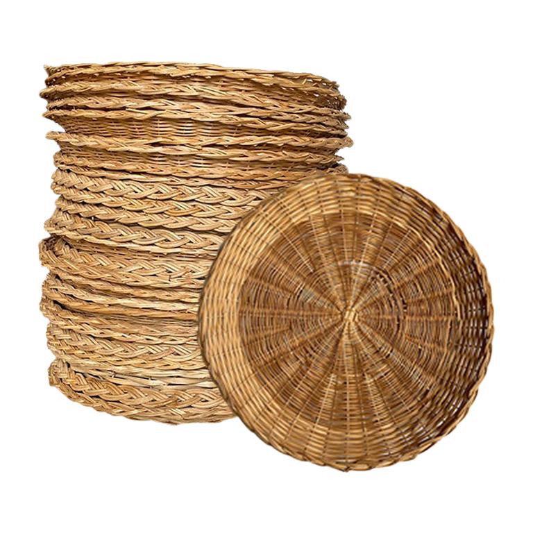 Rattan Charger - 4 For Sale on 1stDibs | wicker chargers, rattan chargers, wicker  charger plate