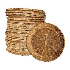 Round Woven Natural Wicker Chargers, 26 Available