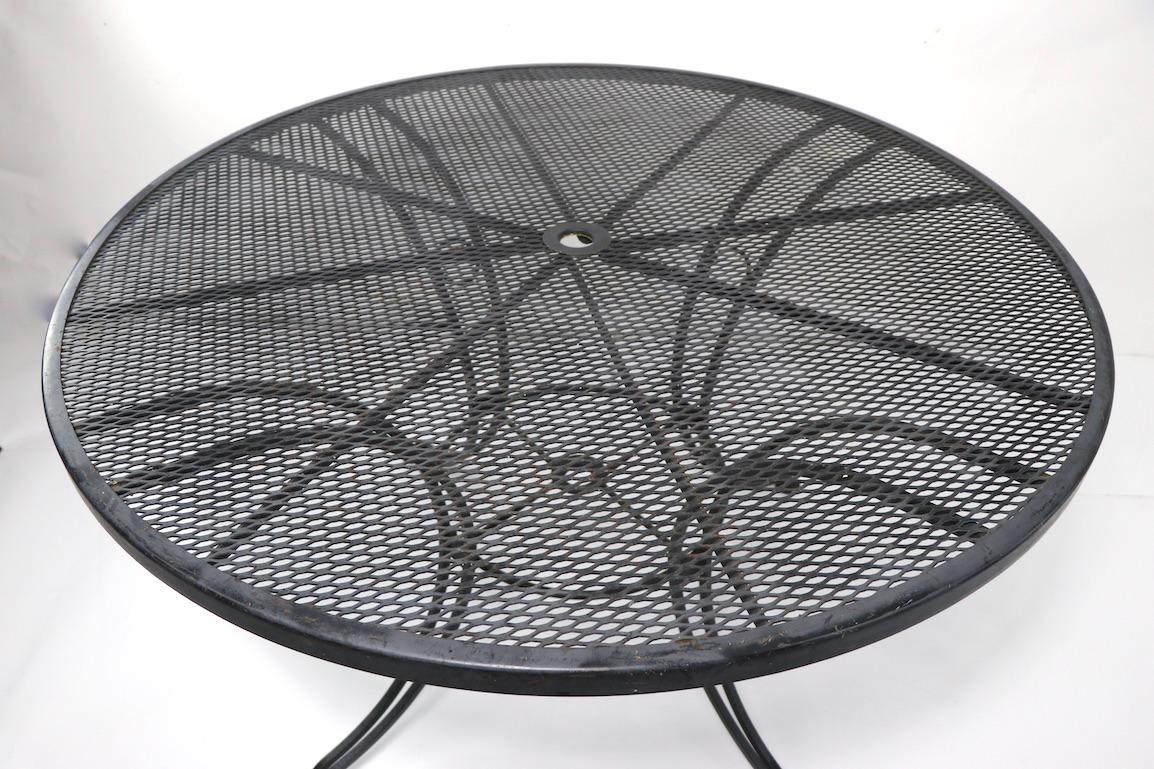 round wrought iron patio table