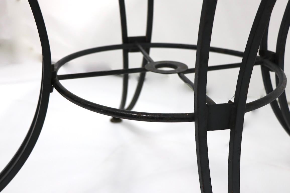American  Round Wrought Iron Garden Patio Table Attributed to Woodard