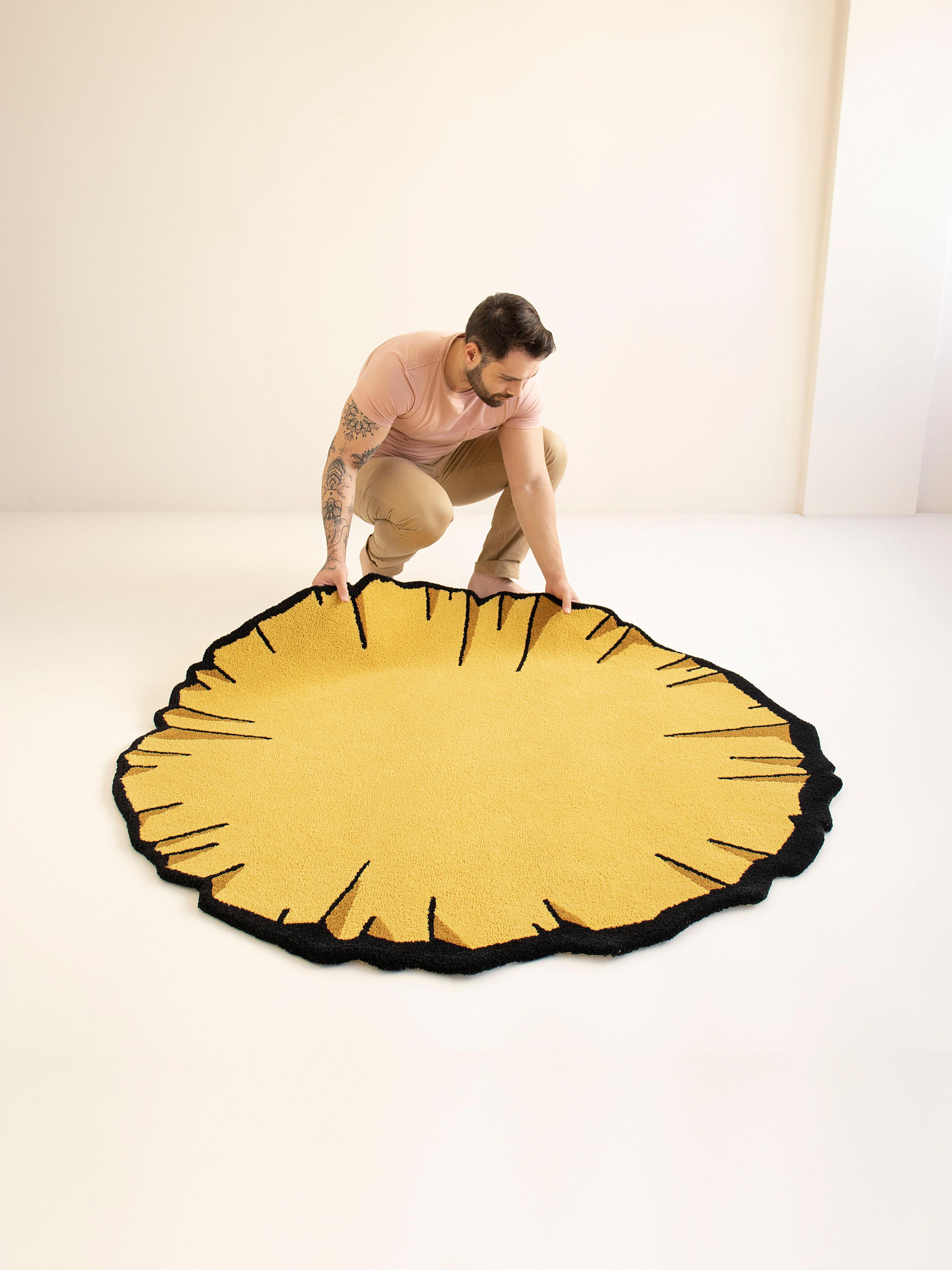 round yellow rugs