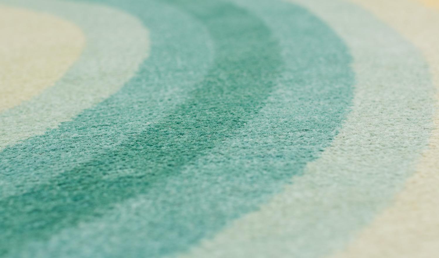 Round Yellow Green Pop Silk Wool Accessory Rug June Bullseye by Joseph ...