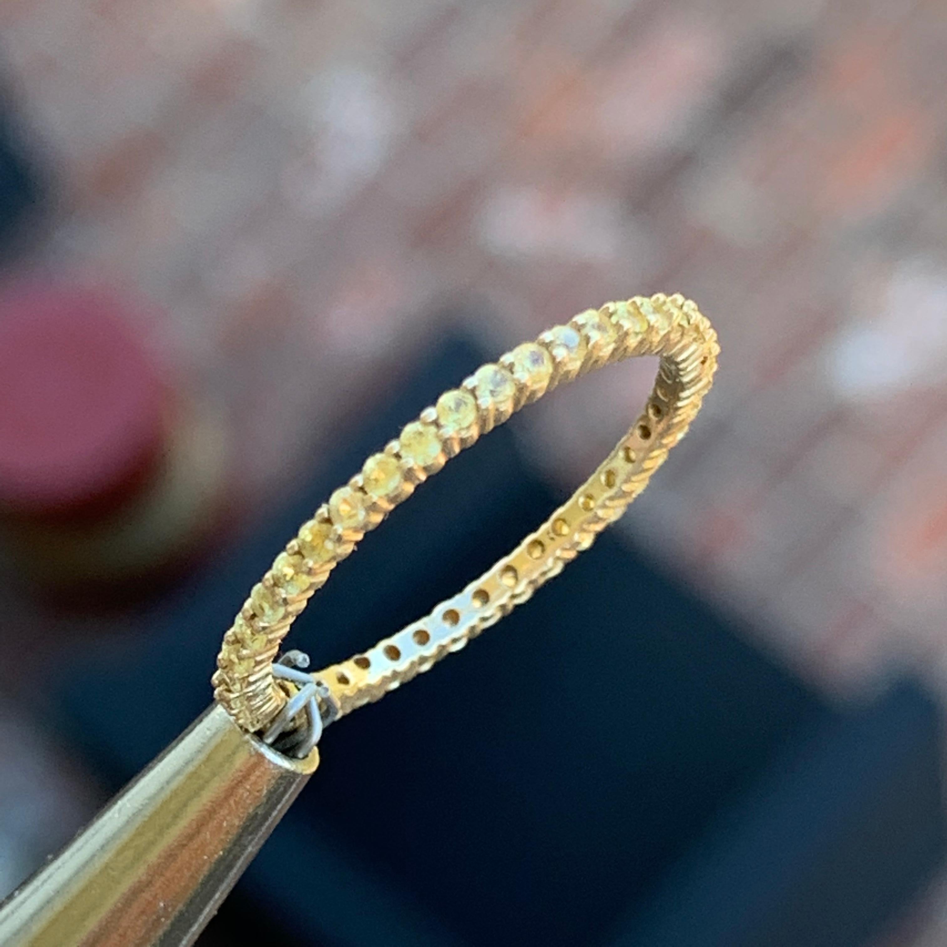 Round Cut Round Yellow Sapphire Eternity Band 14 Karat White Gold For Sale
